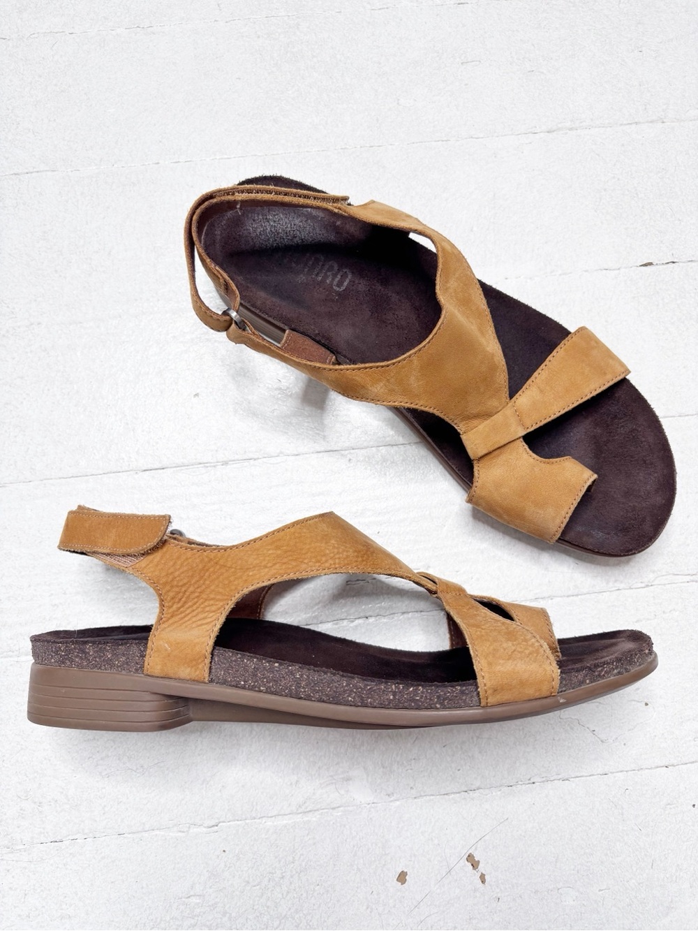 Munro Meghan Asymmetrical Sling Back Leather Sandals Size 9.5 EUC